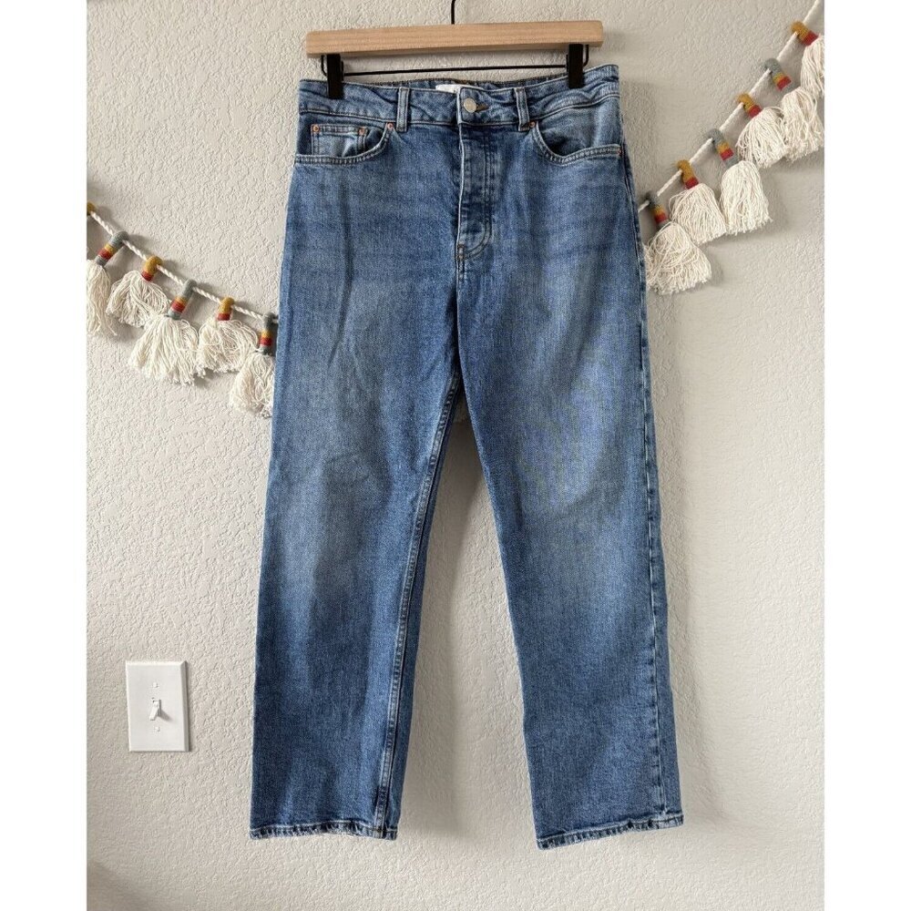 Ba&sh Medium Wash Button Fly Straight Leg Jeans Denim Comfort Casual Retro M